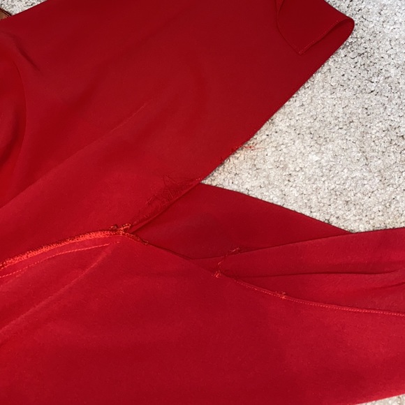 SATIN RED AND BRONZE SKIRT - Picture 6 of 7